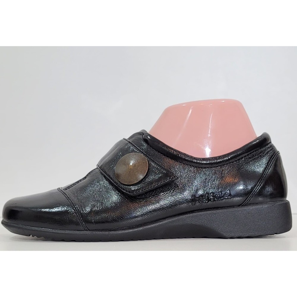 Josef Seibel Kathrin Black Patent Leather Loafers Square Toe Women's EU-39 US-8